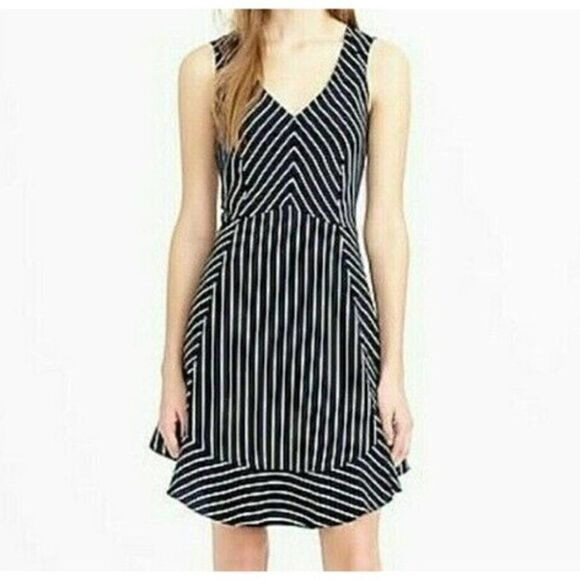 J. CREW | Striped fit and flare dress NWOT - Picture 1 of 6